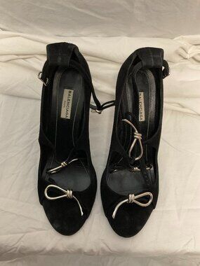 Balenciaga Black Suede Heels